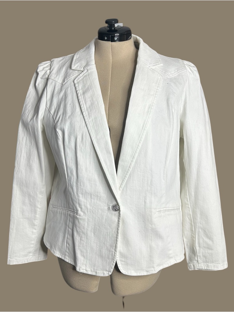 Inc International Concepts White Single-Button Tailored Blazer